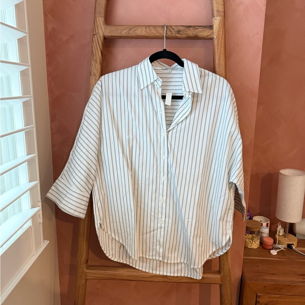 NWT Madewell White and Black Striped Shirt